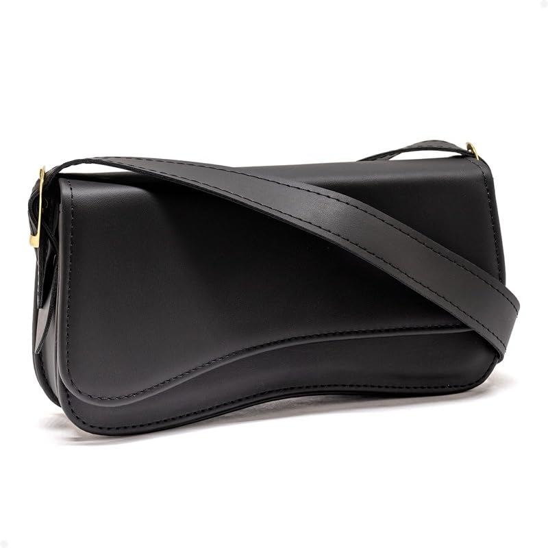 Bolsa Feminina Baguete de Ombro Boho Chic Festa Junina Primeira Linha (Preto)