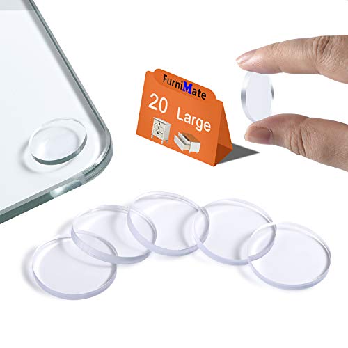 Glass Table Top Anti Slip Pads - Glass Table Top Bumpers, 20PCS 1 inch Non Adhesive Large