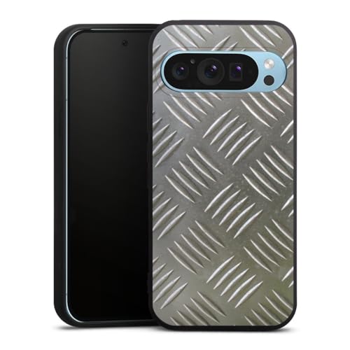 Coque en silicone premium Google Pixel 9 Pro effet acier brossé métallisé chic