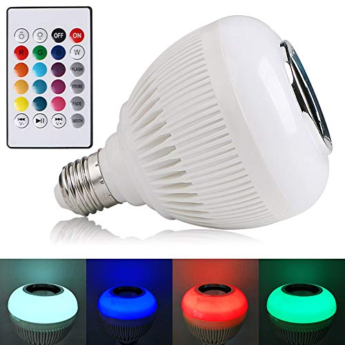 Preisvergleich Produktbild LED RGB Glühbirne mit Farbwechsel Bluetooth Lautsprecher Smart Dimmbare Stimmungslampe mit Fernbedienung für Home Stage Bar Party Festival Dekoration