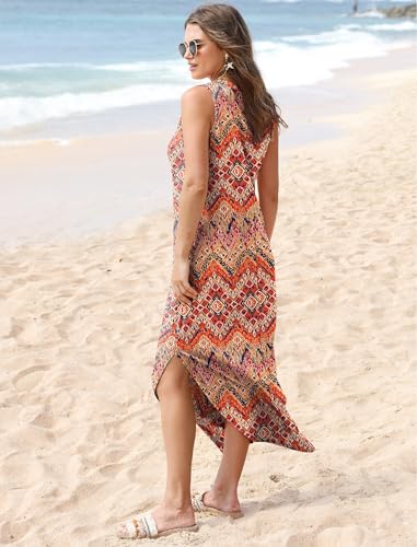 Image of Sampeel Summer Dresses Maxi Dress Vacation Beach Sundresses 2025 with Pockets