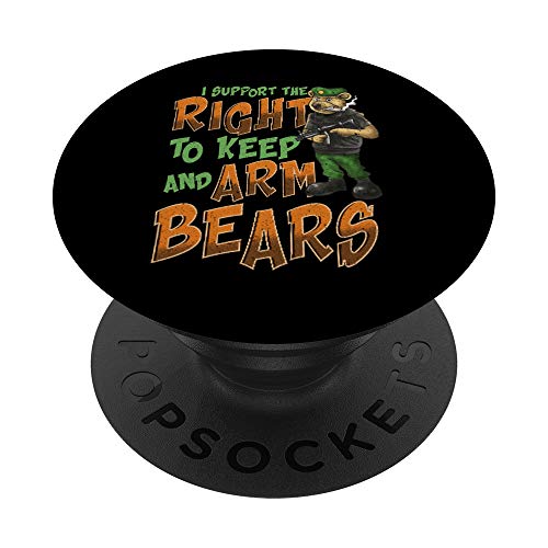 I Support The Right To Keep And Arm Bears 2nd Amendment Pun PopSockets Supporto e Impugnatura per Smartphone e Tablet