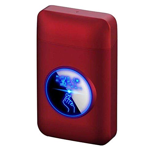 QULONG Zigarettenetui Tragbare LED-Lampe Designhalter USB Wiederaufladbare Feuchtigkeitsbeständige Zigarettenschachtel Cover