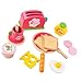 NUOBESTY 1 Ensemble de Nourriture de Jeu de Simulation Grille-Pain Dapprentissage Précoce Interactif Planche à Découper Exclusive Oeuf Poché Miel Ours Et Beurre Tranchable