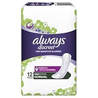 Always Discreet Incontinence Pads, Normal, 12 Pack