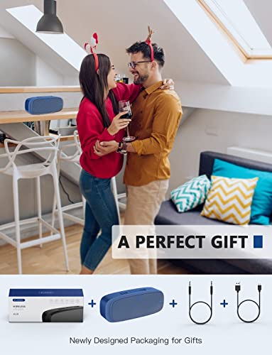 Image of LENRUE Bluetooth Speaker, Wireless Portable Speaker with Loud Stereo Sound, Rich Bass, 12-Hour Playtime, Built-in Mic. Perfect for iPhone, Samsung and More (Blue)