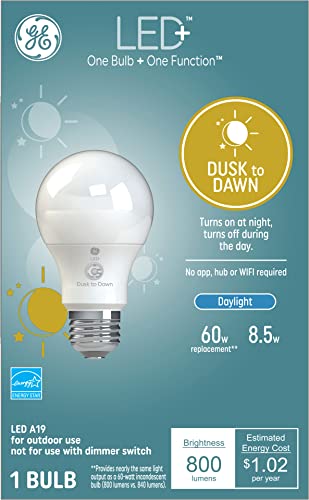 GE LED+ Dusk to Dawn Daylight A19 (1-Pack)