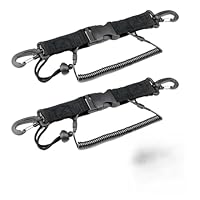 leruiyezs 2pcs Spiralkabel Tauchen Hochwertiges Tauchzubehör Mit Karabiner Und Clips Schnellverschluss, Verlängerbar Bis 150 cm, Für Unterwasserkameras, Taucher Ausrüstung, Schnorcheln Und Klettern