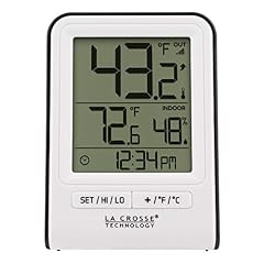 La Crosse Technology Wireless Indoor/Outdoor Temperature Monitor with Hi/Low Records, Humidity, 12