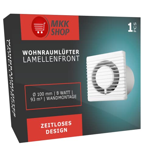 MKK Badkamerventilator Ø 100 mm, standaard, stille werking, laag energieverbruik, geschikt voor badkamers en keukens Ventilator 28dB/1m 26dB/3m - 93m³/h - Image 6