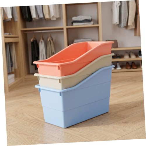 MINAOLULUS Stackable Plastic Storage Bin Sturdy Open-sided Design Organizer 6pcs for Folders and Papers, Vibrant Colorful Tray, 11.61x7.48x5.59in Random Color for Classroom and Office Use - Image 6