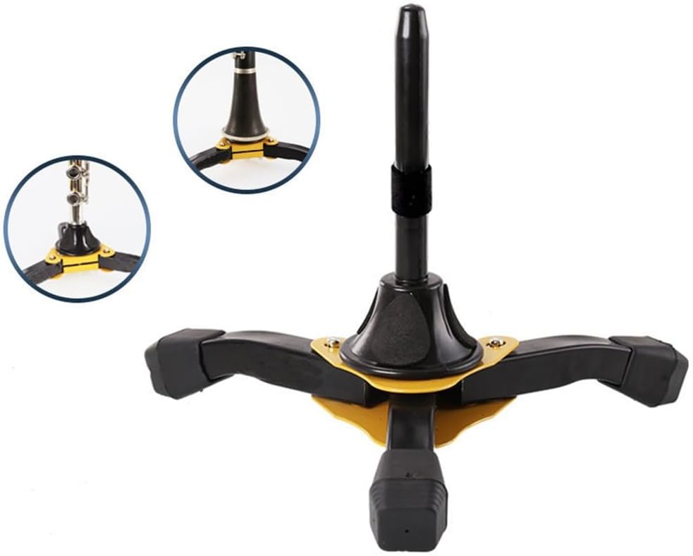 2023 Hot Metal Foldable Clarinet Tripod Stand Flute Holder Oboe Display Bracket Rest Rack Portable Clarinet Flute Accessories(Black)
