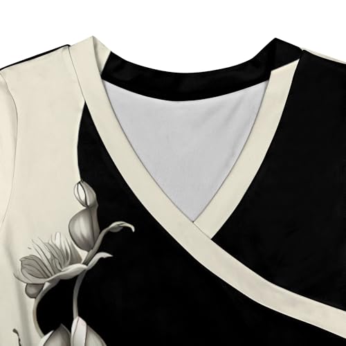 Image of PinkPatty Plus Size Dresses for Curvy Women V Neck Flowy Long Sleeves Wrap Maxi Dress Travel Vacation Outfits
