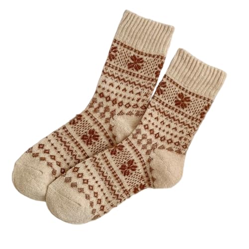 Beimus Wool Thermals Socks Warm Winter Thick Hiking Boot Socks Knitted Crews Sock for Womens Ladies Work Sock 1Pair Thermal Socks for Women