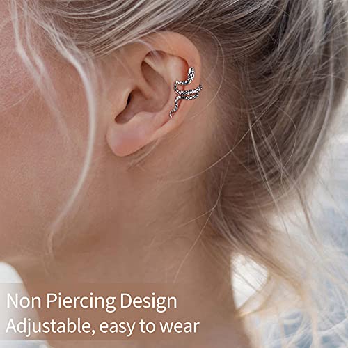 ChicSilver 925 Sterling Silver Ear Cuffs Non-Piercing Cartilage Earrings: Various Styles, Conch Cuffs (with Gift Box)2