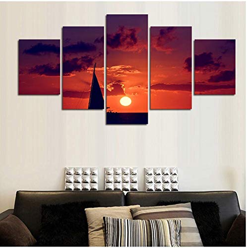 Cuadro modular de la hermosa puesta de sol sin marco para salones modernos 3