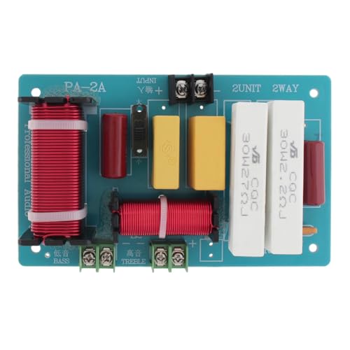 Laroal 2-Wege-Frequenzweiche für Lautsprecher, 450 W, 4 – 8 Ohm, 2-Wege-Hoch-Tief-Frequenzweiche für Lautsprecher, HiFi-Lautsprecher-Frequenzweiche