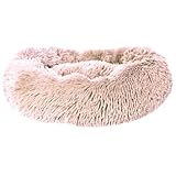 Chalesco Cama Nuvem Bege para Cães e Gatos Pequenos (40 cm de diâmetro e 12 cm de altura)