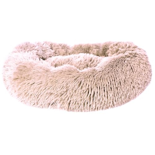 Chalesco Cama Nuvem Bege para Cães e Gatos Pequenos (40 cm de diâmetro e 12 cm de altura)