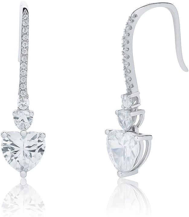 Amazon Essentials Fancy-Cut Cubic Zirconia Drop Earrings