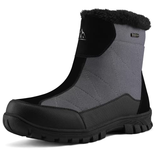 mysoft Mens Winter Snow Boots Waterproof Insulated Hiking Short Boot