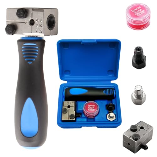 MIUUIPI Set di Attrezzi a Doppia Bordatura per Cavi dei Freni, 4,75 mm (3/16), Kit di Riparazione per Tubi in Rame, Nichel e Acciaio, Compatibile con Auto, Camion