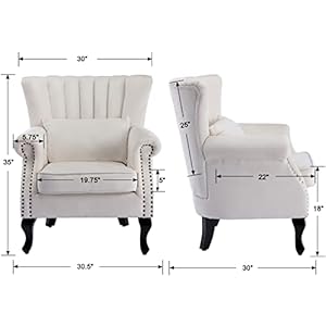 Kmaxcreamaccentchairvelvetwingbackchairwithpillownailheadchanneltuftedoversizedclubchairforlivingroombedroomguestroom Urban Country Home Decor Kmax cream accent chair velvet wingback chair with pillow nail head channel tufted oversized club chair for living room bedroom guest room urban country home decor