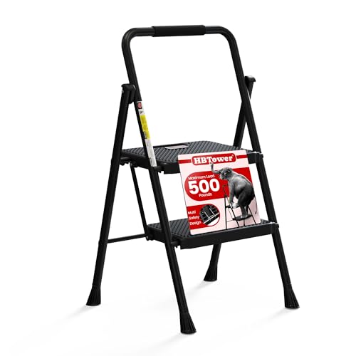 HBTower Step Ladder, Folding Step Stool with Wide...