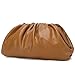Dumpling Cloud Clutch Purses for Women Crossbody Bags Genuine Leather with Ruched Detail (Khaki)