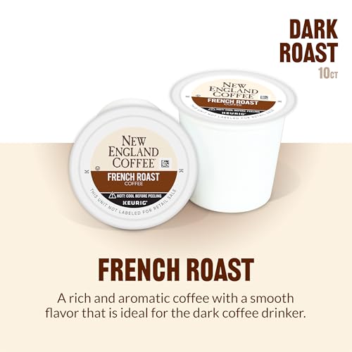 Image of New England Coffee Single Serve Pods, French Roast Dark Roast 10 Count (Pack of 6)