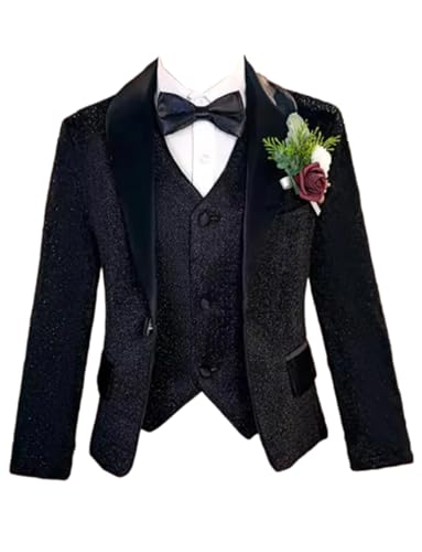 Costume garçon 3 pièces avec veste en fil brillant gilet et pantalon pour fête