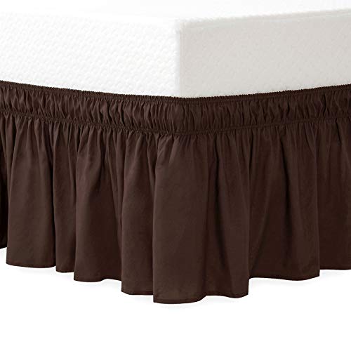 Joywell und Bett Um Rock Volant mit Elastic Band, Atmungsaktiv, Langlebig und Weich Stoff, Falten Widerstand, farbecht und einlaufsicher Twin Schokoladenbraun