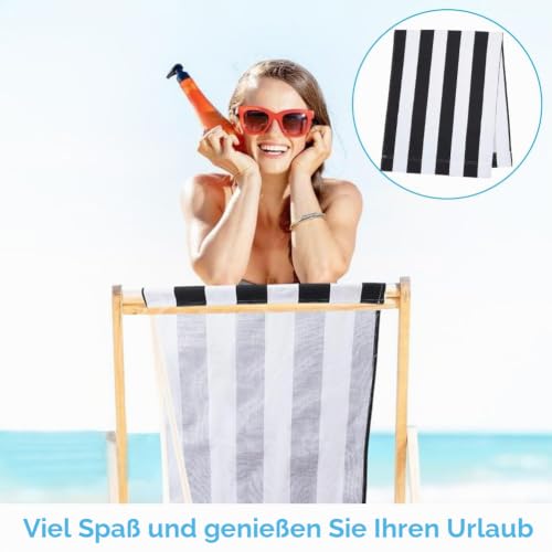 GORGECRAFT Baumwoll-Strand-Sessel-Ersatz Segeltuch Schwarz-Weiß Streifen