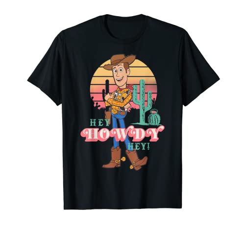 Disney Pixar Toy Story 4 Woody Hey Howdy Hey Retro Portrait Camiseta