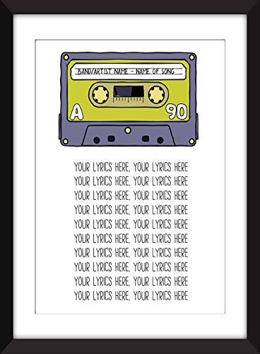 Favourite Song Lyrics Unframed Print - Perfect Gift Idea/Lieblings Liedtexte Unframed Print - perfekte Geschenkidee Ungerahmter Druck