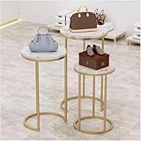 Perchero para ropa Perchero de ropa medio redondo, estante de exhibición de tienda de ropa Estante de exhibición de tienda de ropa Estante medio de la tienda, dorado 1 semicírc(Size:3 display stands)