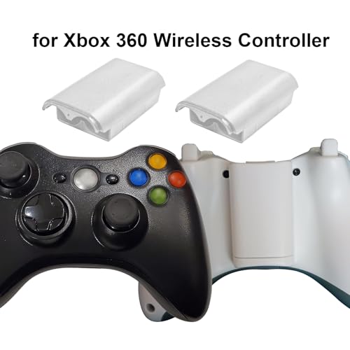 Image of 2 Pack Battery Cover Case for Xbox 360 Wireless Controller,Replacement Battery Pack Shell Compatible with Xbox 360 - White