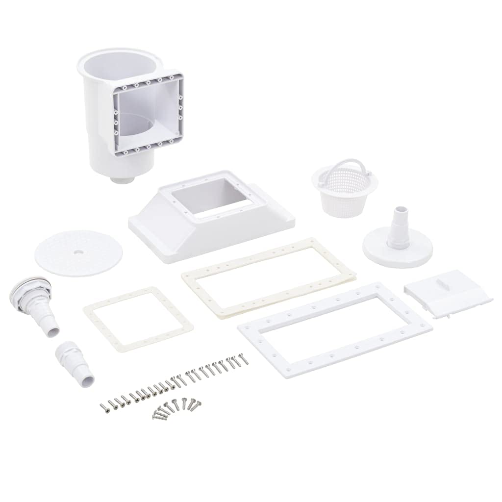 Gecheer 11-TLG. Pool-Skimmer-Set, Breitmaulskimmer Set, Breitmaul Einbauskimmer-Komplett-Set, Skimmer Set inkl. Pool Oberflächenskimmer Skimmer 34,3 x 25 x 30,5 cm