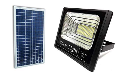 TEMPO DI SALDI Faro A Led Da 100W SMD Luce Bianca Con Pannello Solare, Sensore + Telecomando