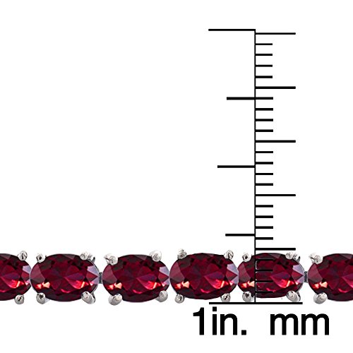 Ice Gems Sterling Silver Created Ruby 6X4Mm Oval Tennis Bracelet #TOP2