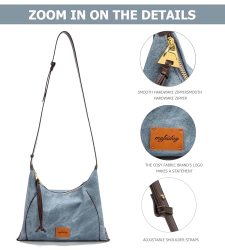 Image of myfriday Women PU Hobo Crossbody Bag, Coin Purse, 2 Straps Shoulder Purse | Anti-scratch PU, center divider, zipper pocket and coin pouch organize cosmetics, wallet and phone for commute or dates