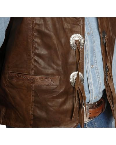 Men's Tooled Vest - Carved Vest Acorn4