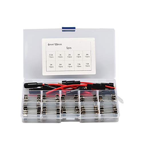 5個6×30mmインラインヒューズホルダ 100個 6 * 30mm ガラス管
