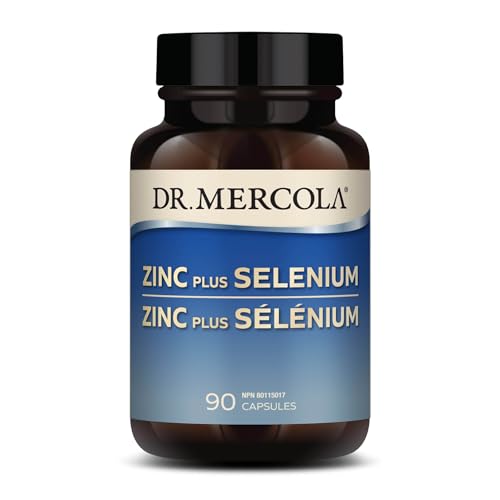 Dr. Mercola Zinc Plus Selenium - Mineral Blend Supplement - for Immune, Brain & Respiratory Support - Contains Zinc Glycinate Chelate & Copper - GMO-Free & Gluten-Free - 90 Capsules (90 Servings)
