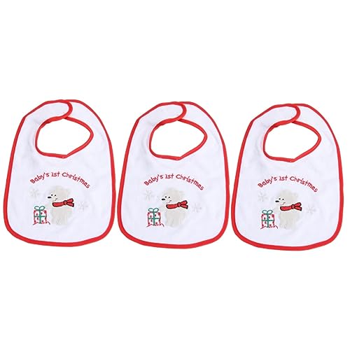 Abaodam 3stücke Lätzchen Für Jungen Und Mädchen Drool Bibs Zum Schutz Der Kleidung Für Weihnachten Mit Niedlichem Erdbeerhasen-design Leicht Waschbar Und Atmungsaktiv