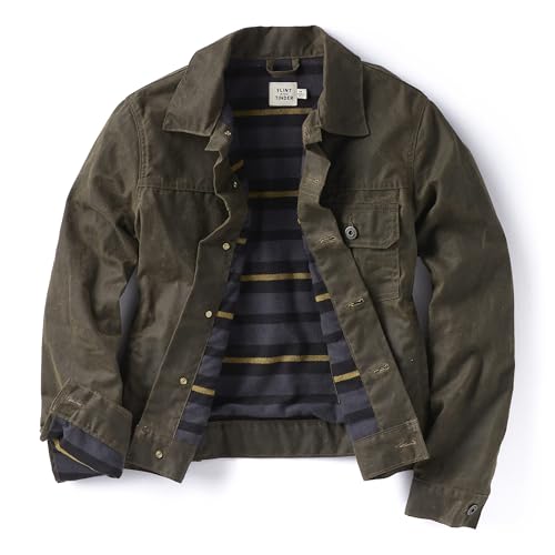 Huckberry Flint & Tinder Women's Flannel-Lined Waxed Trucker Jacket, Canvas Jackets for Women2