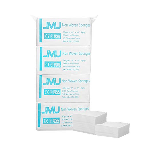 800pcs Gauze Pads 4x4,JMU Sponge Non Woven 4-Ply Non Sterile Dental Pads All Purpose Gauze