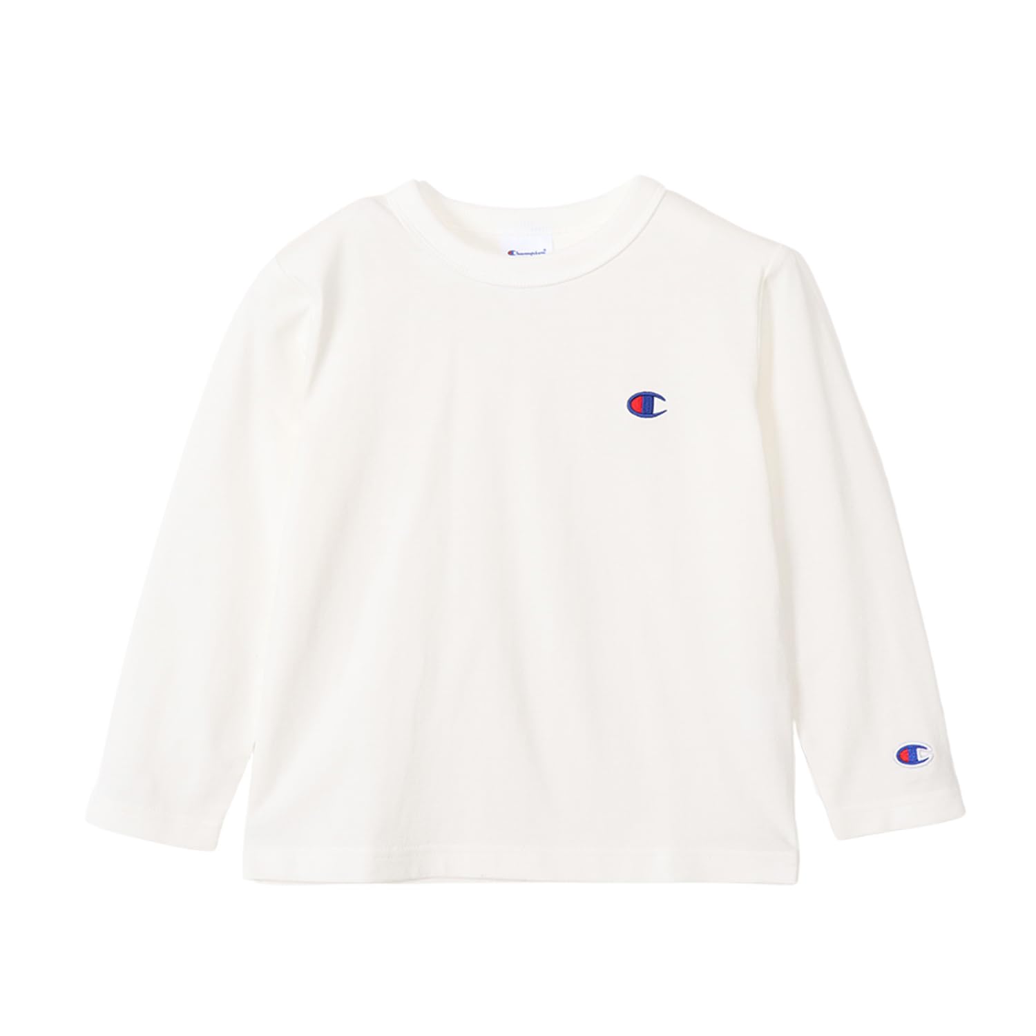 【70%OFF】【767円】 チャンピオン キッズ 綿100% COTTON USA ワンポイントロゴ 丸首 ロングスリーブTシャツ