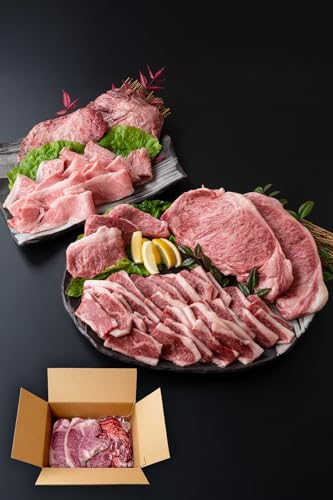 やきにく茶屋和昇 鹿児島黒牛 黒豚 しゃぶしゃぶ 和牛 焼肉 ステーキ 生ハム 贅沢 セット 6種 計2.1kg超 [入金確認後、1ヶ月以内の発送]