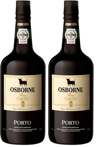 Osborne Fine Tawny Port – Hochwertiger, roter und fassgereifter Portwein aus dem Douro Tal Portugals mit 19 vol. (1 x 0,75l) (Packung mit 2)